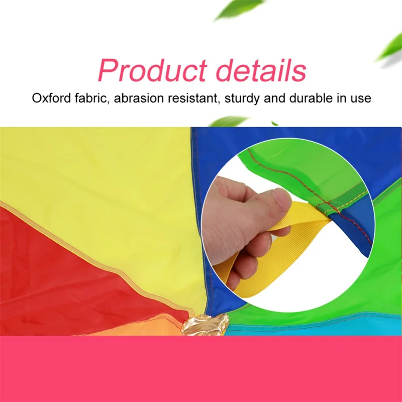 2M/6M Diameter Kids Outdoor Teamwork Game Prop Rainbow Parachute Toys Jump Bag Bounce Play Mat School Activity Puzzle Game 5