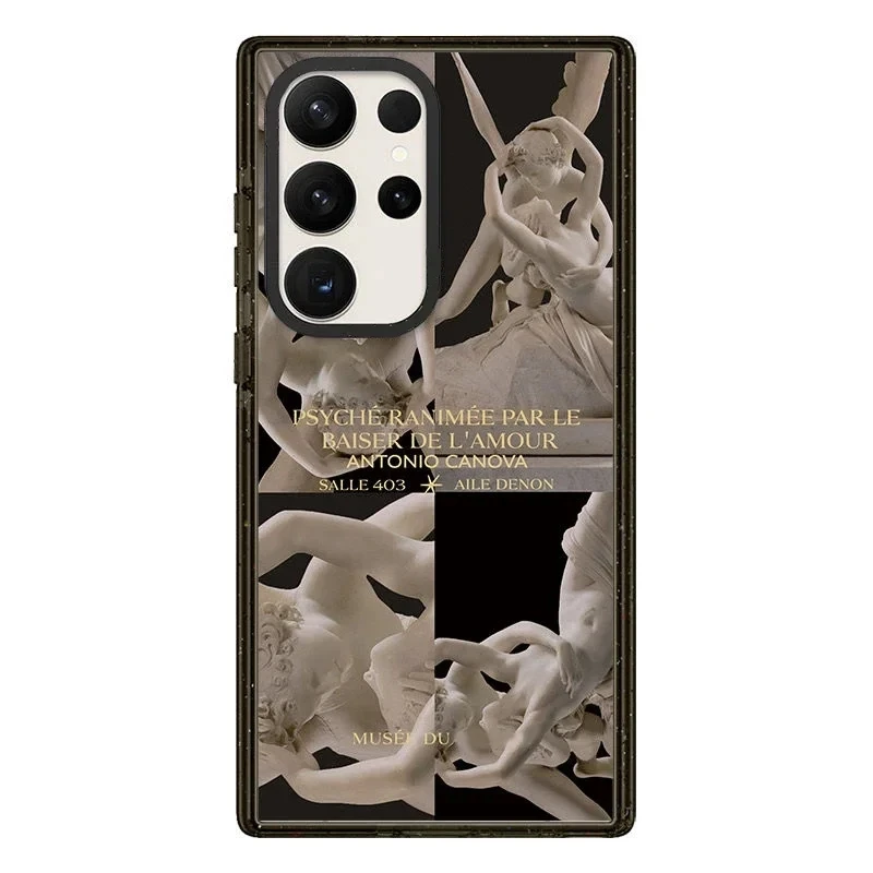 Museum Art MagSafe Acrylic Black Border Magnetic Phone Case for Samsung Galaxy S22U S23 Ultra S24 Ultra Cover Protective Shell