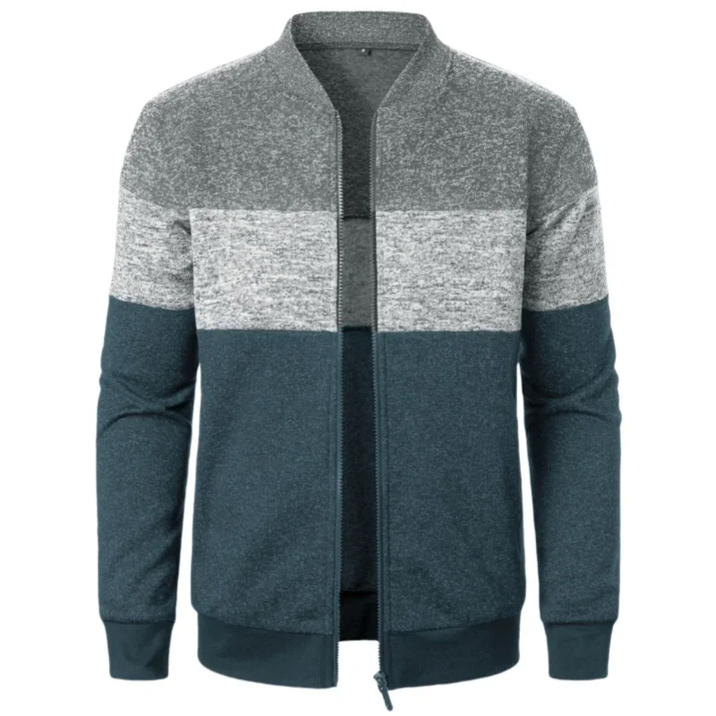 Men Warm Sweaters Knit Cardigan Jacket Man Casual Patchwork Knitwear Zipper Coats Thick Cardigan Male Winter Clothes Streetwear
