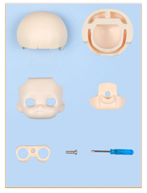 Cute Face Ymy Small Dolls Head Milky White Mini Ob11 Doll