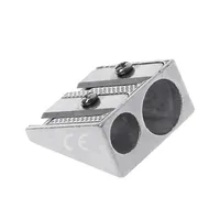 Pencil Sharpener 2-Hole Pencil Magnesium Alloy Wedge Shaped Metal Material Convenient Practical School Essential Learning 5
