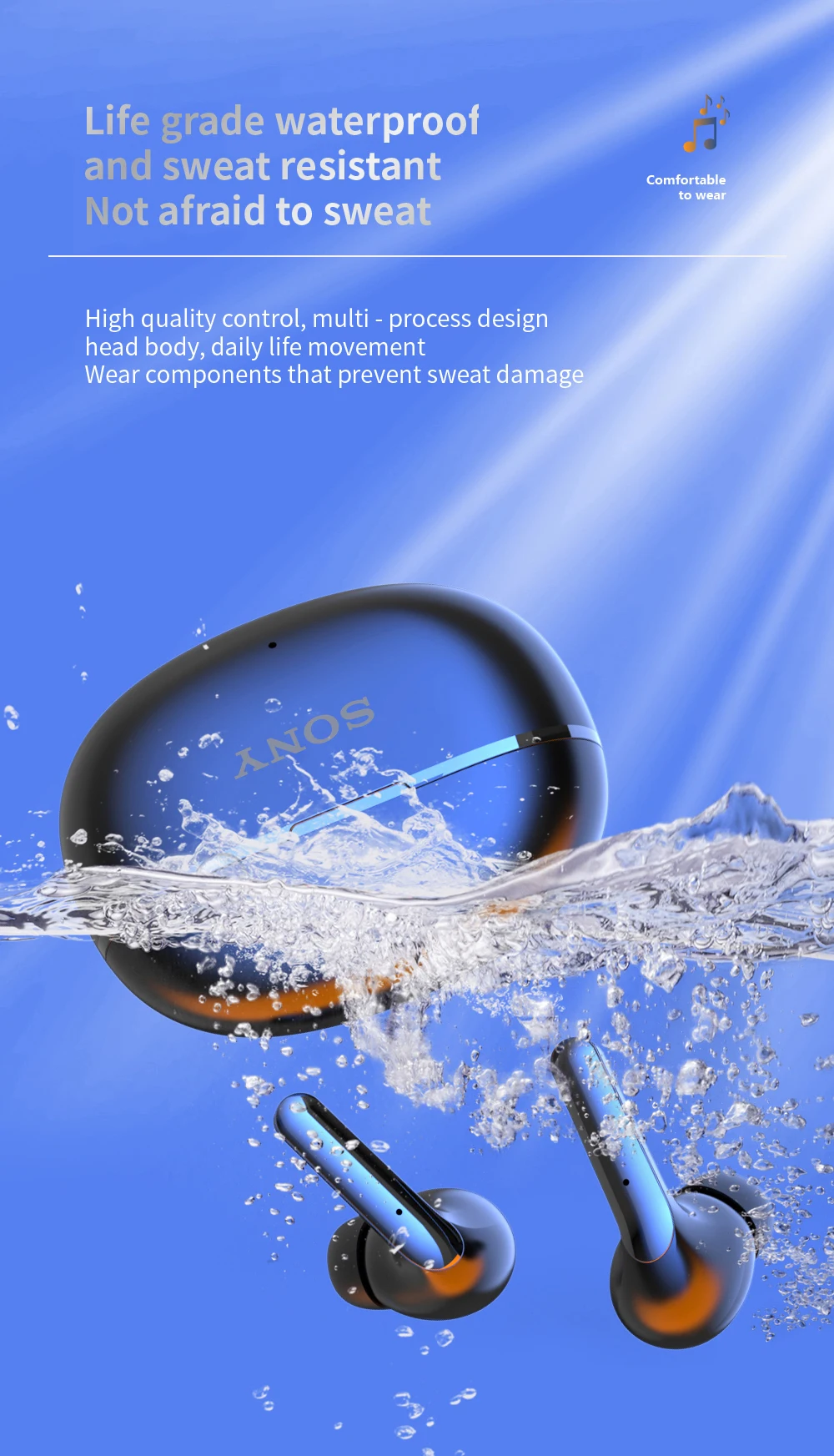 Original Sony  Air 7 Earphone TWS Bluetooth Headset HiFi Wireless Headphone Mic Noise Reduction Earbuds Game Motion headset