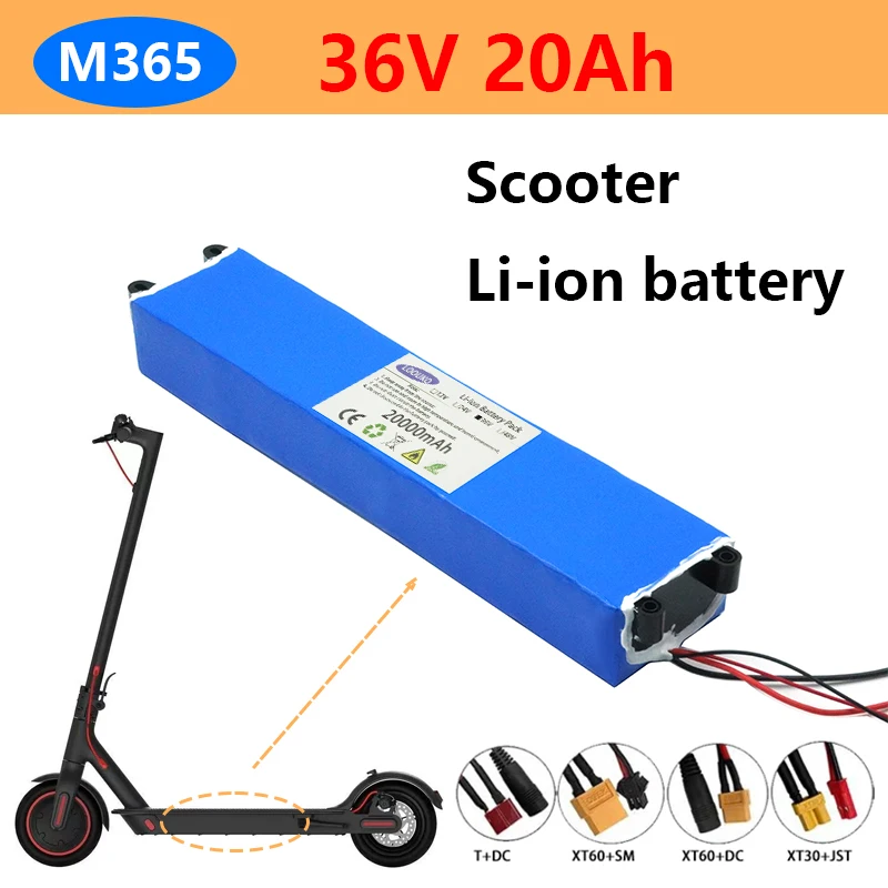 2023 Per M365 Scooter 36V 20Ah Spina Batteria Xt30 + Jst Xt60 + Dc Xt60 + Sm 18650 Batteria Al Litio Batteria Ebike Con Bms