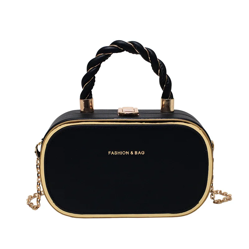 حقيبة فاخرة بسلسلة بيضاوية 100 حقيبة للفتيات ، حقي...