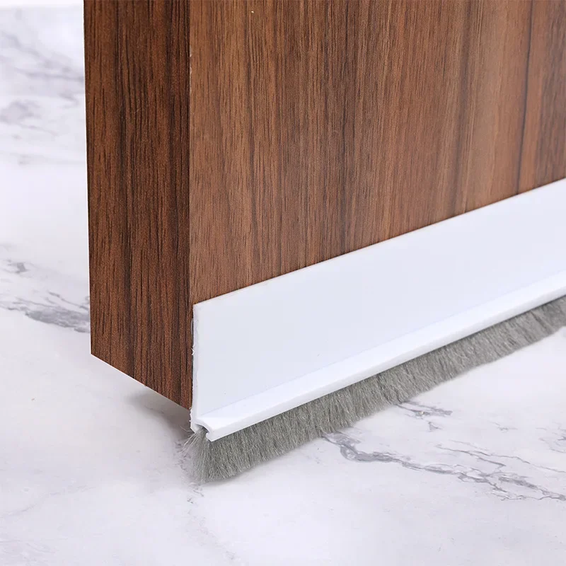 Enhanced Weatherproof Door Sealing Draft Stopper with Soundproofing Brush Rubber Strip