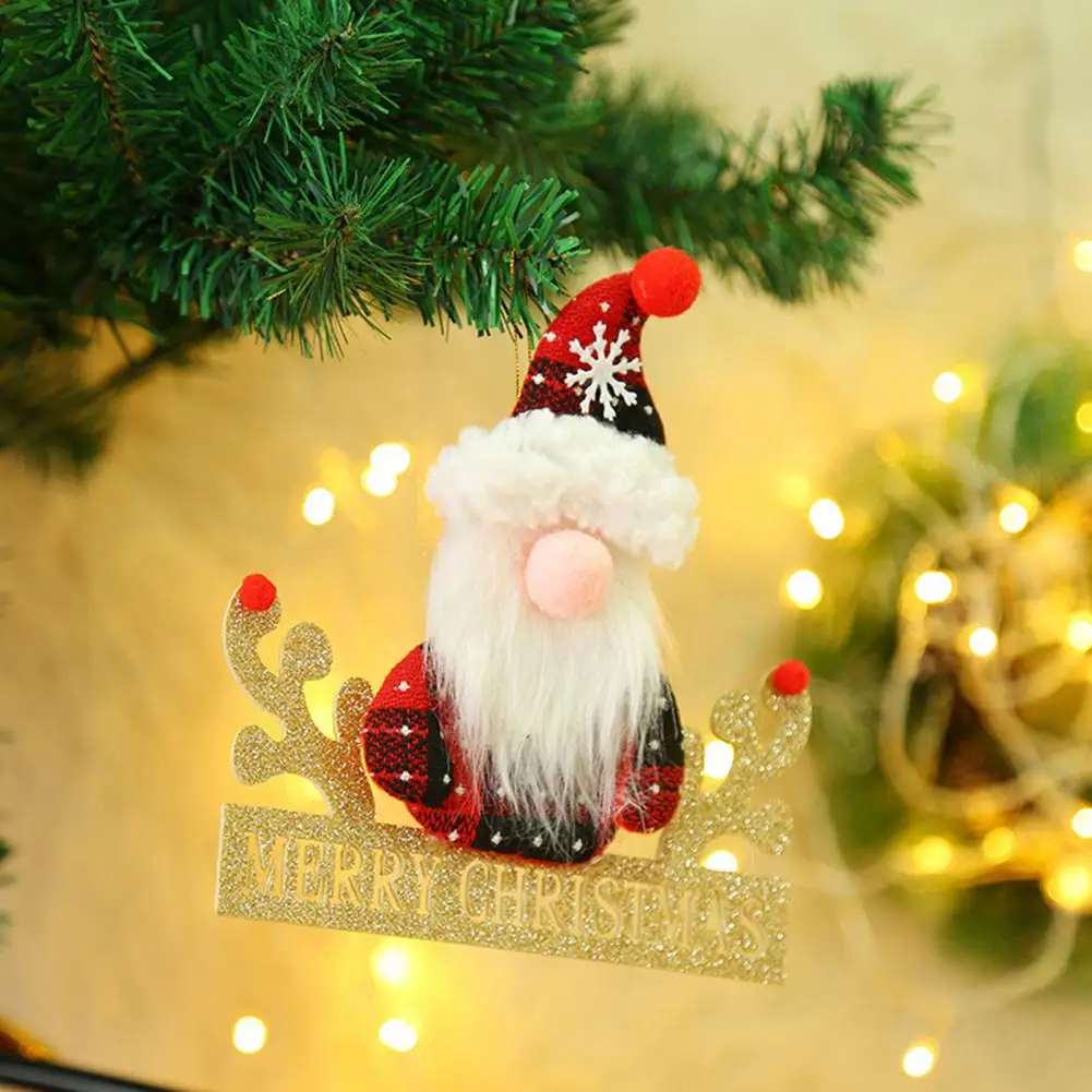 

Creative Christmas Tree Pendant White/Grey Whiskers Lanyard Christmas Hanging Pendant Christmas Decoration Pendant