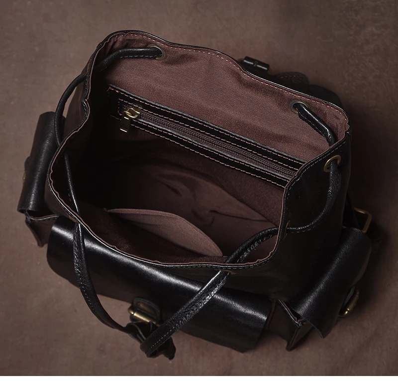 حقيبة ظهر نسائية من جلد البقر عالية الجودة من GURO حقيبة ظهر كلاسيكية للسفر في عطلة نهاية الأسبوع بتصميم فاخر حقائب مدرسية للبنات من الجلد الطبيعي