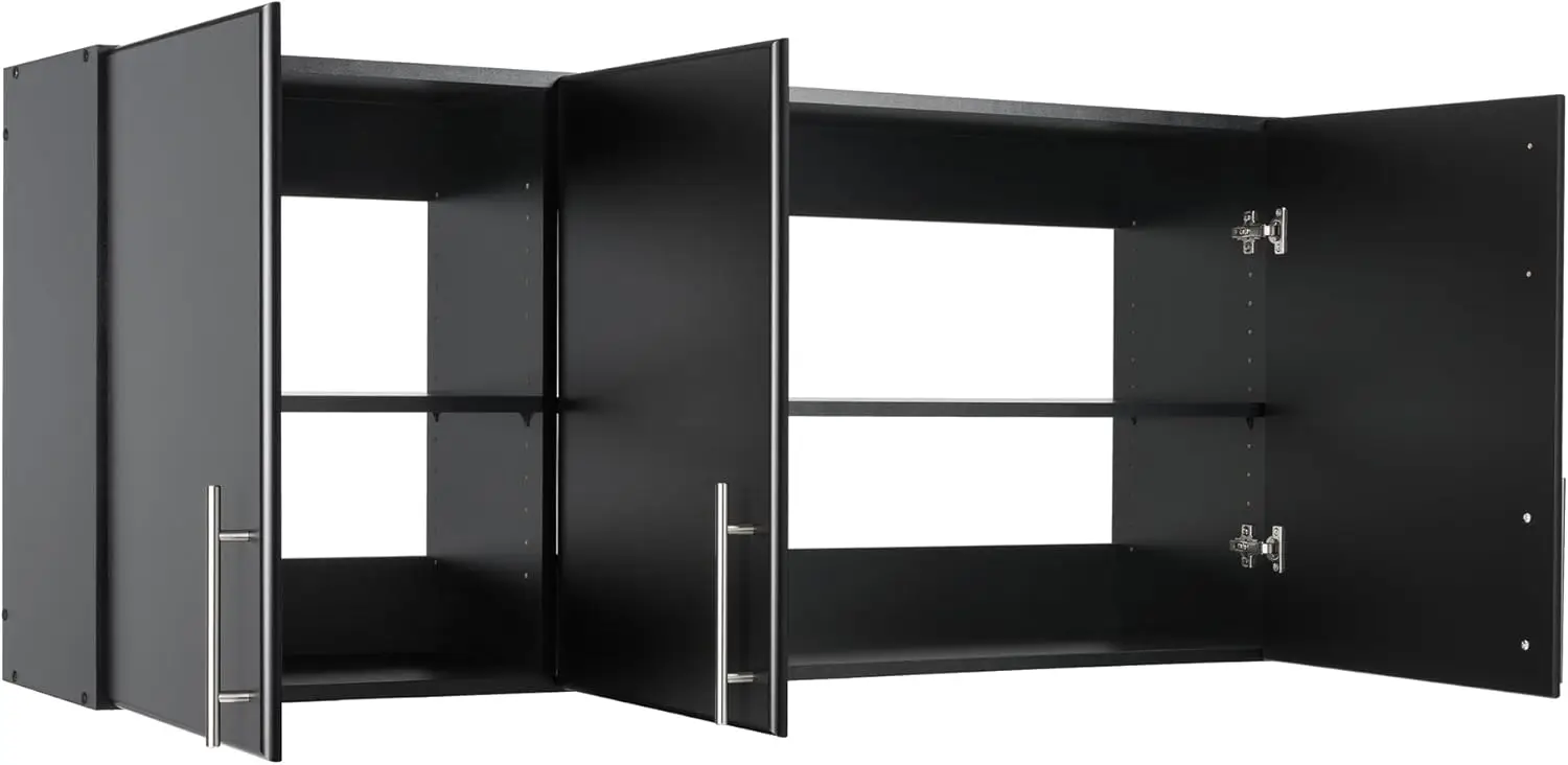 54" Wall Tool Cabinet Black Storage Bathroom Cabinet Pantry Cabinet with 2 Adjustable Shelves 12" D x 54" W x 24" H 6