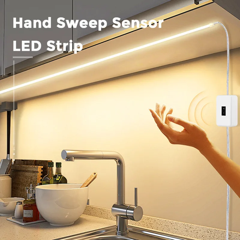 

Motion Sensor DC 5V USB Backlight TV Kitchen Under Cabinet Lamp Hand Sweep Waving ON OFF Waterproof LED Light Strip Night Light