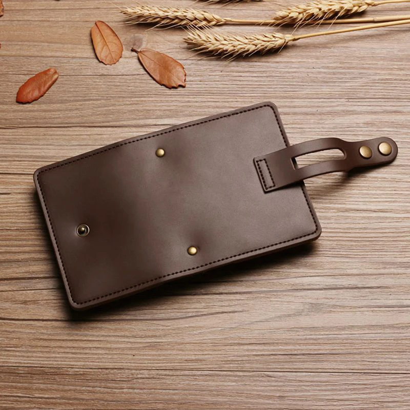 Men's Leather Card Bag Large Capacity Vintage Hasp Anti-theft Bank Credit Card Holder Case Translucent Business Wallet