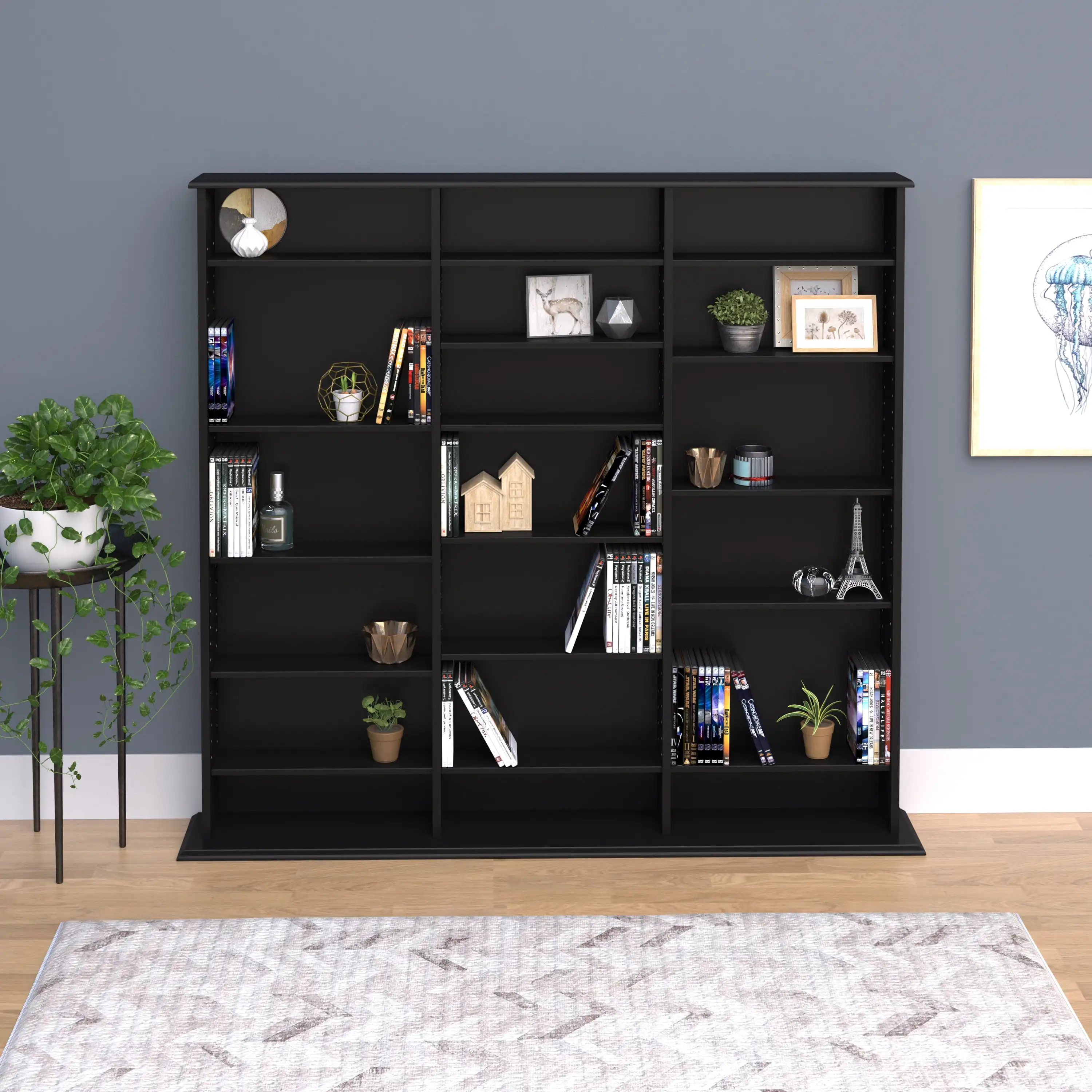 

Triple Width Wall Storage, Black