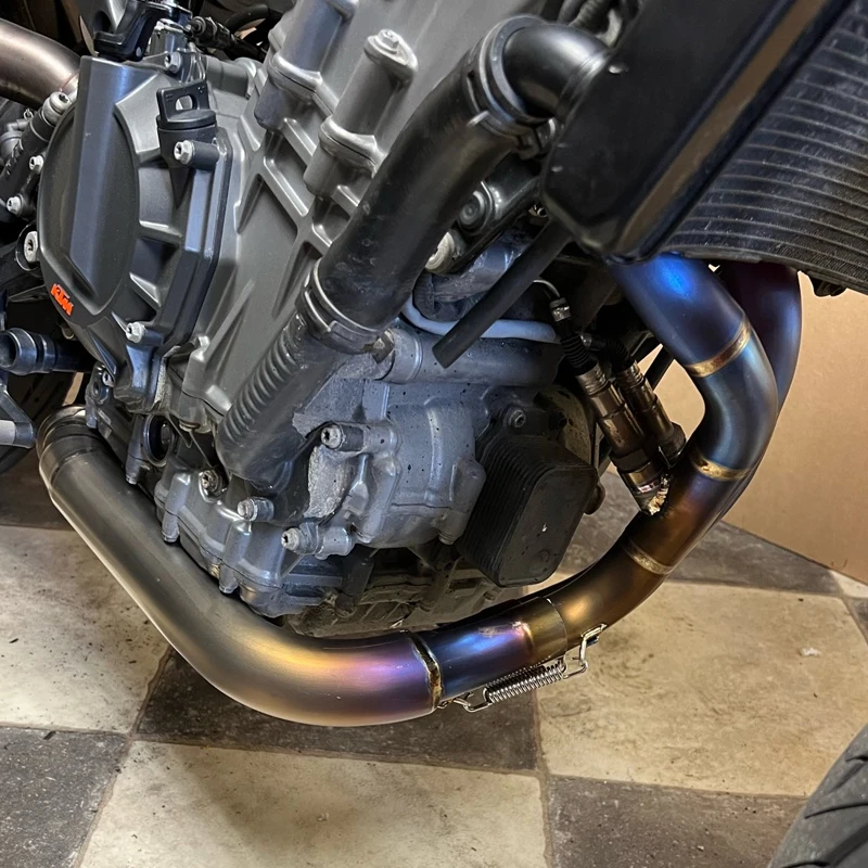 Motorcycle Exhaust Modify Escape Moto System Muffler titanium alloy Front Link Pipe Slip On For CFMOTO 800MT CF 800-5A 2021 2022 - Image 3