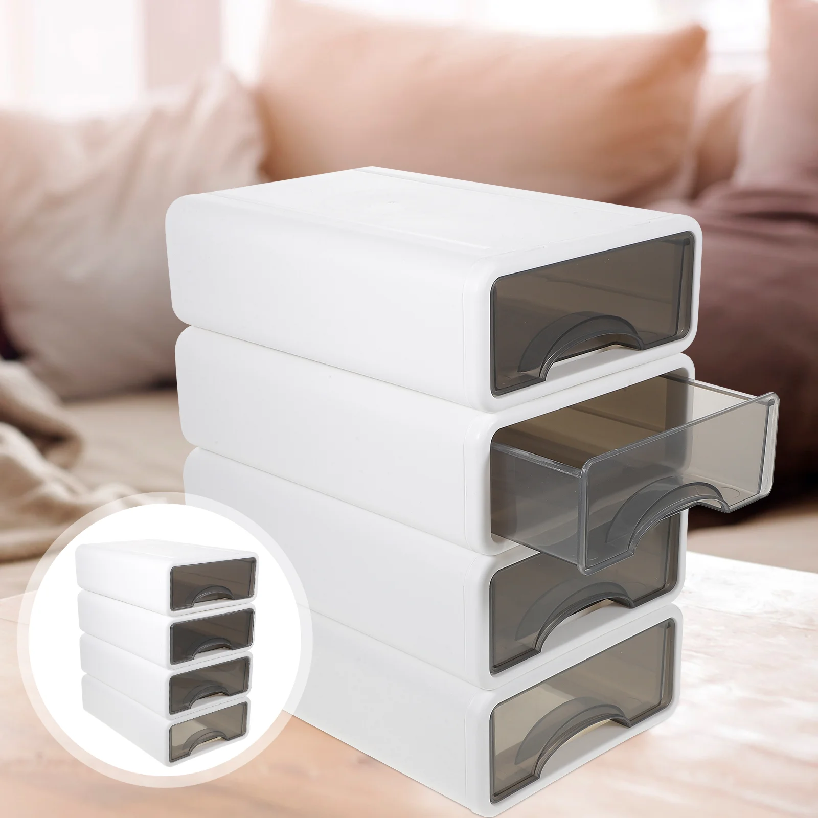 

Vanity Table Organizer Drawer Storage Box Plastic Drawers Display Case