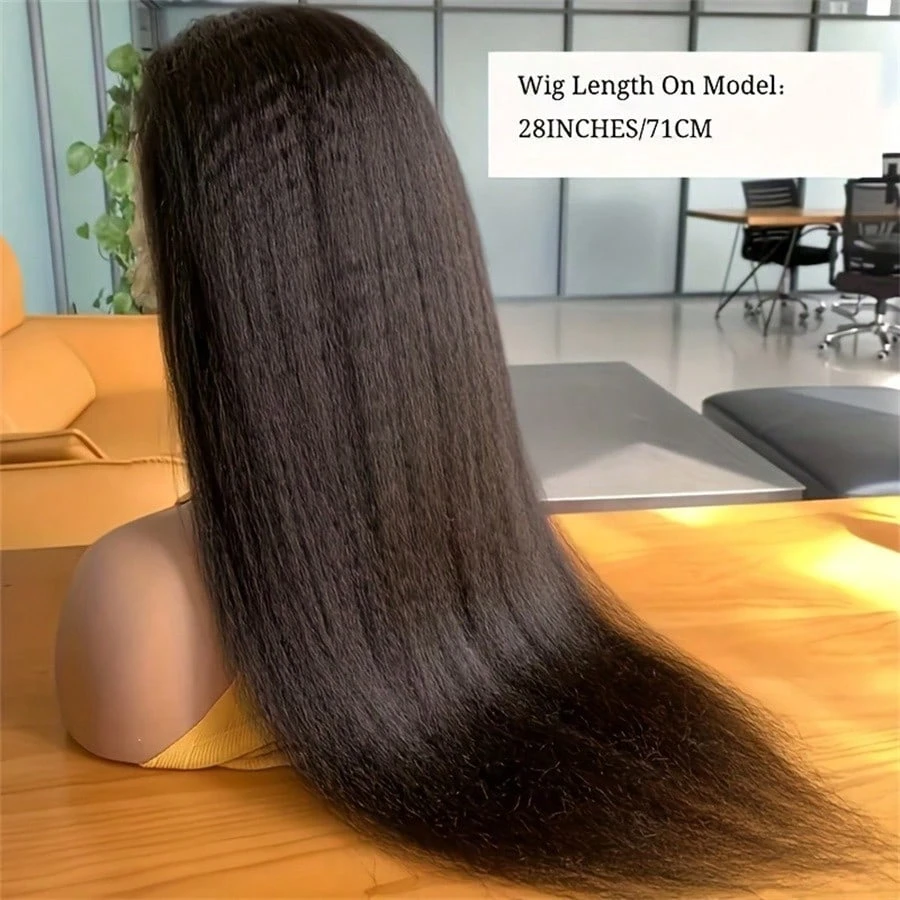 13x4 Kinky Straight HD Lace Front Human Hair Wigs kinky Straight 360 Full Lace Frontal Wigs For Women Pre Plucked 250 Density 2