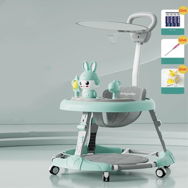 7-speed Adjustable Music Multifunctional Anti Rollover Foldable Walker for Babies Aged 6-18 Months Silent Wheel 2024 New 4