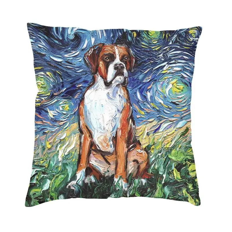 HotSaleStarryNightBoxerThrowPillowCoverDecoration3DPrinted