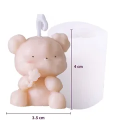 Adorable 3D Bear Silicone Mold for DIY Candles and Crafts (F)
