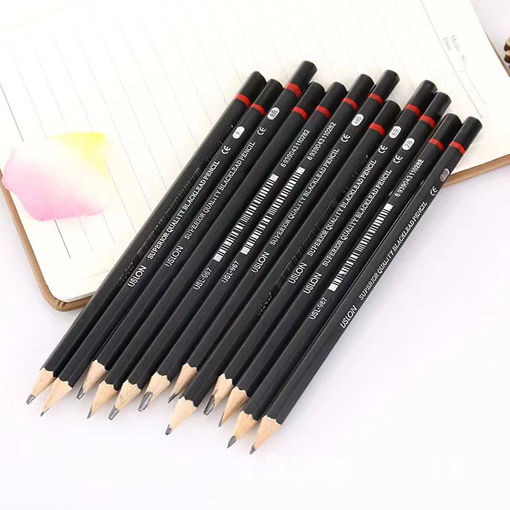 6Pcs Set Professional Woodless Graphite Charcoal Pencils HB / 2H