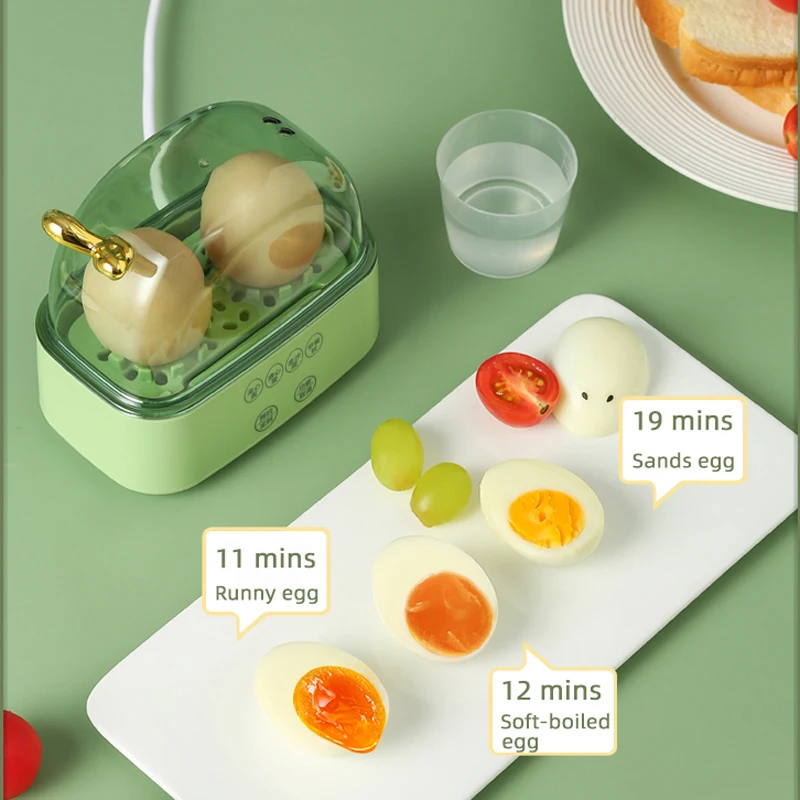 120W Mini Electric Egg Boiler Smart Steamer Timing Egg Cooker Breakfast Machine 2 Eggs Portable Steamer Automatic Power Off 220V 4