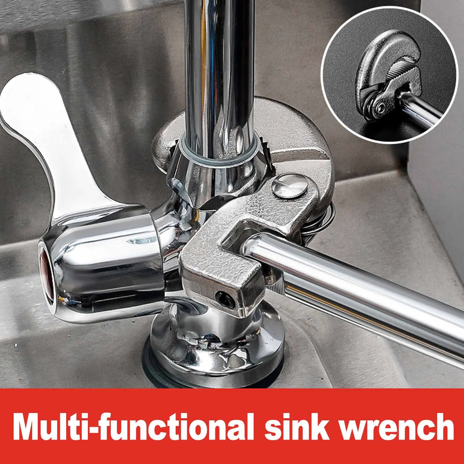 12inch Basin Wrench Sink Wrench for Fixing Back and Union Nuts Plumbing Applications Under Sink Sink Installation Bath Drains