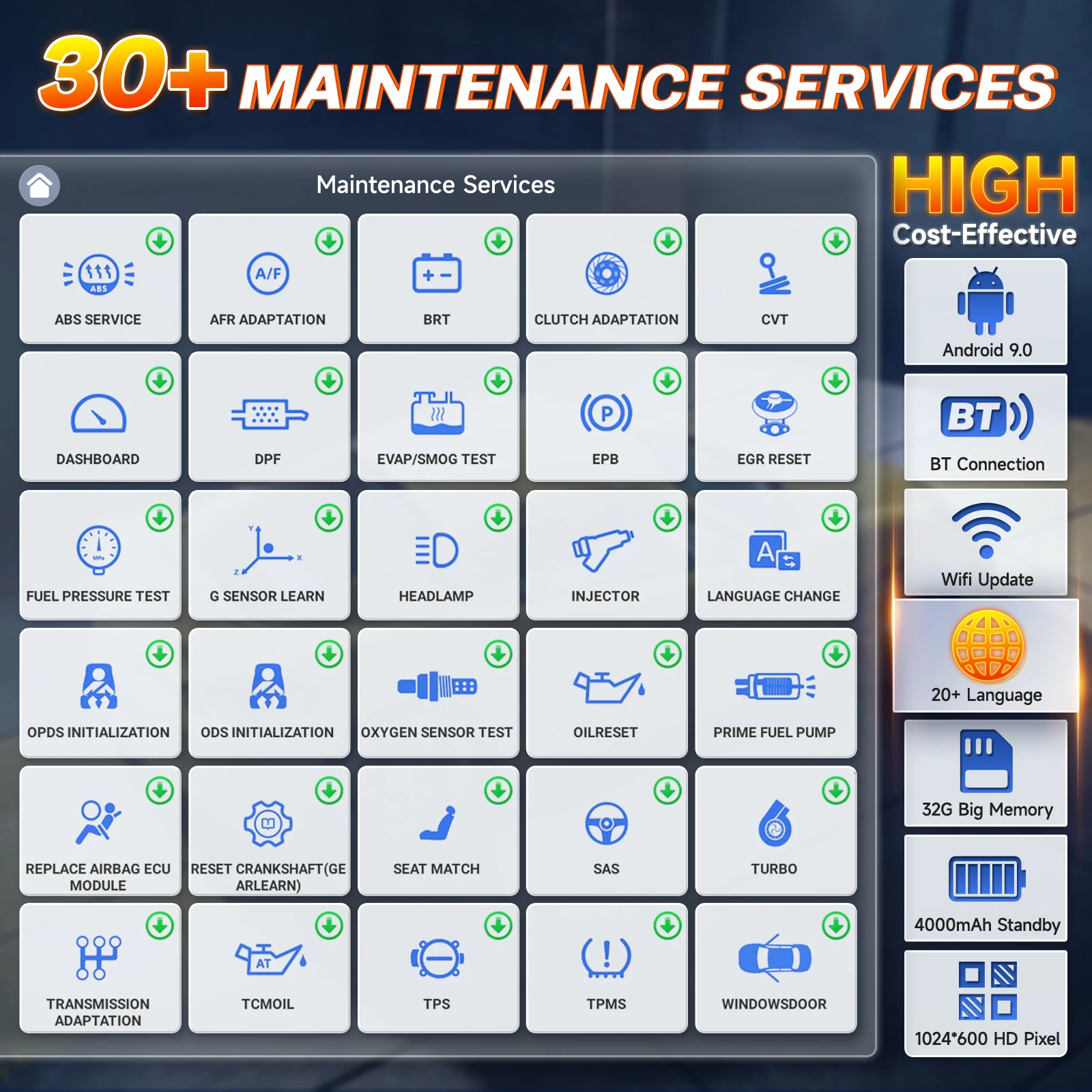 FOXWELL NT809TS TPMS 프로그래밍 도구, 모든 시스템 진단 양방향 제어, 30 + 재설정 OBD2 블루투스, 자동차 스캐너