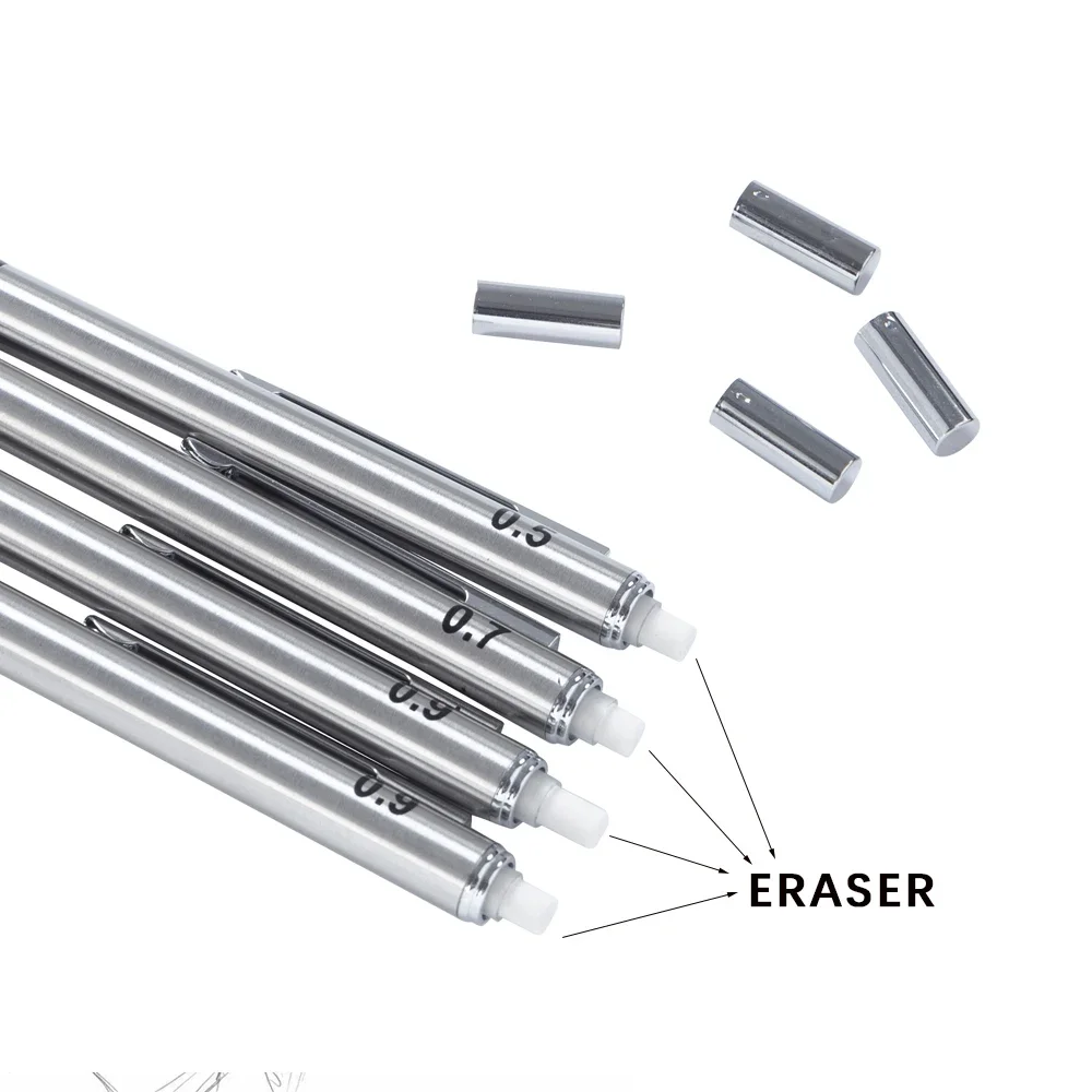150 Matite Meccaniche 0.7 Mm Con Impugnatura Morbida: A Scatto Rapido, Gomma Inclusa, 4 Colori - Per Scuola E Ufficio