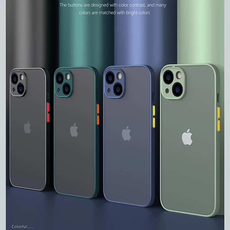 Luxury Matte Clear Square TPU & Hard PC Protective Case