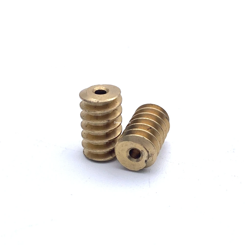 0.6M 1.98MM 2MM Hole 12mm*7mm Diameter Copper Worm Gear (Single Start Worm)