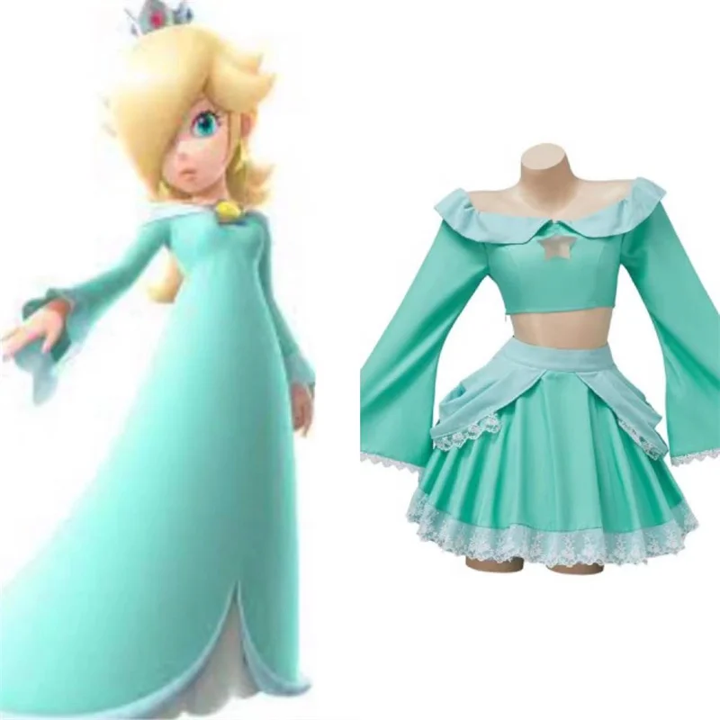 

Rosalina Princess Cosplay Costume Sexy Cute Crop Top Lolita Skirts Outfit Halloween Carnival Suits