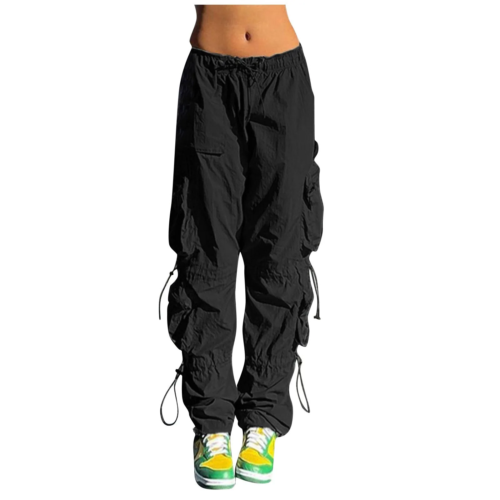 

Women'S Fashion New Summer Street Fashion Low Waist Straight Multi-Pocket Work Pants Women'S Pants Trousers Y2k Style Baggy Pant
