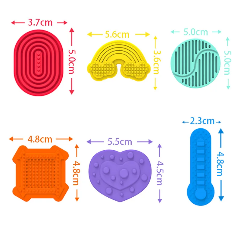 6PCS Fidget Toys Adults Sensory Silicone Stone Textured for Autism Kids Calming Down Fidget Stress Relief Fingers Activity Toys