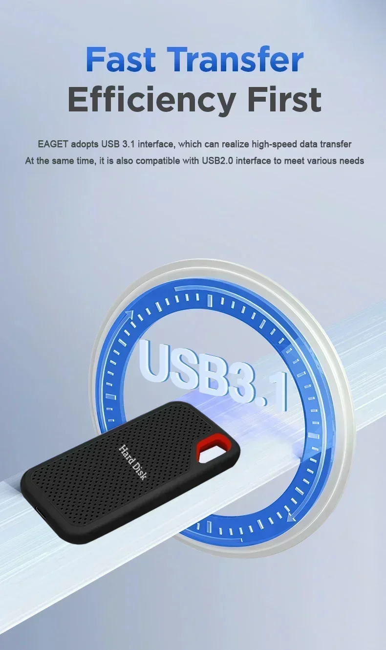 thumbnail image 5 of Disco duro externo de 1 TB para Xiaomi SSD portátil de 256 TB Disco duro externo de estado sólido USB 3.1 de alta velocidad para PC/Mac/teléfono, 5 of 5