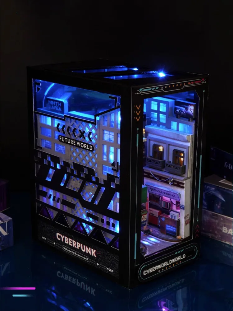 

DIY блокнот Nook Cyberpunk мир будущего Кукольный дом ручной работы игрушки 3D пазл миниатюрные строительные комплекты подарок на день рождения украшение для дома