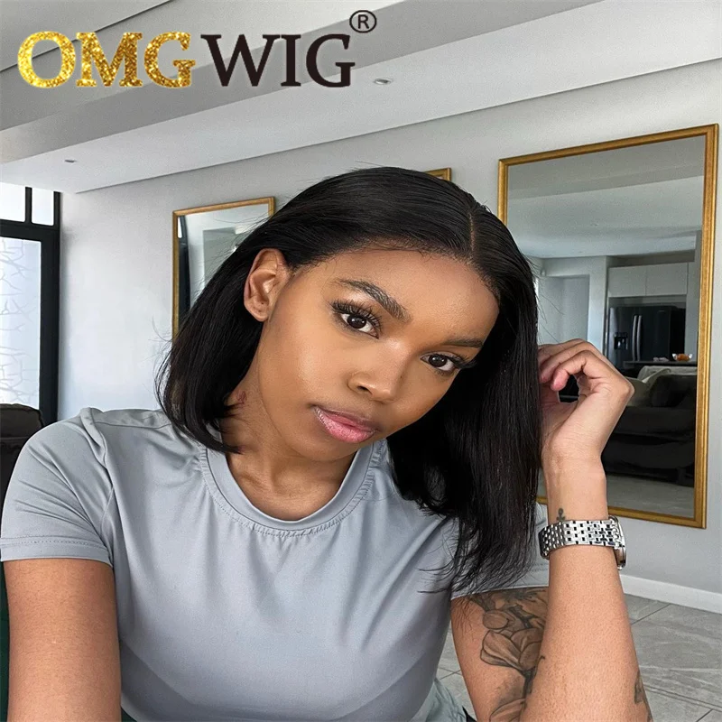 4x4 Wear And Go Straight Bob Wigs For Black Women 250 Denisty Cut Lace Short Bob Glueless Wig Brazilian Remy Sale
