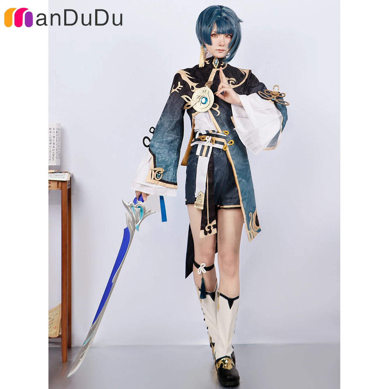 

Game GenshinImpact Xingqiu Cosplay Costume Role Play Comic Con Dress Hallowmas Party Wigs Animation Prop