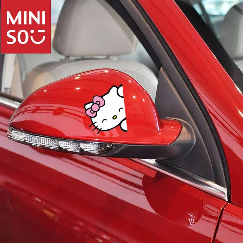 

Sanrio Anime Hello Kitty Car Stickers Originality Kawaii Cartoon Action Figure Car Modified parts Stickers Kid Birthday Gift