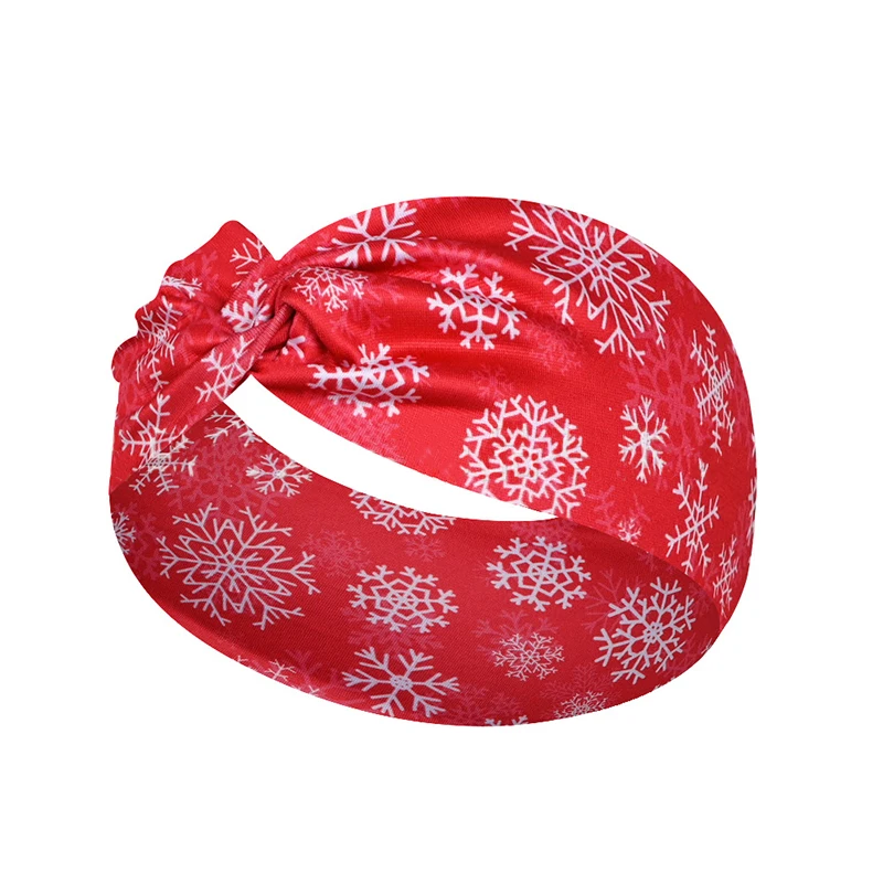 

Поглощающий пот головной платок с рождественским принтом в европейском и американском стиле для занятий спортом, фитнесом, йогой, бегом, повязка на голову, головной платок