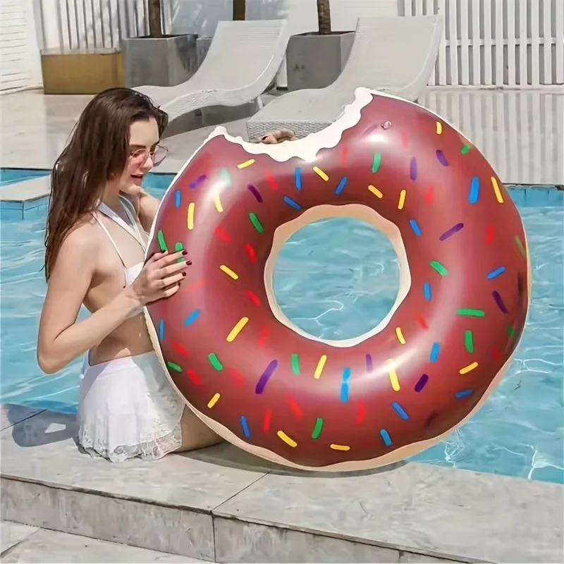 Description Picture 3 of itemDonut - Shaped Inflatable Pool Float for Pool Parties, Photo Props & Outdoor Events, Durable Plastic for Easy Cleaning