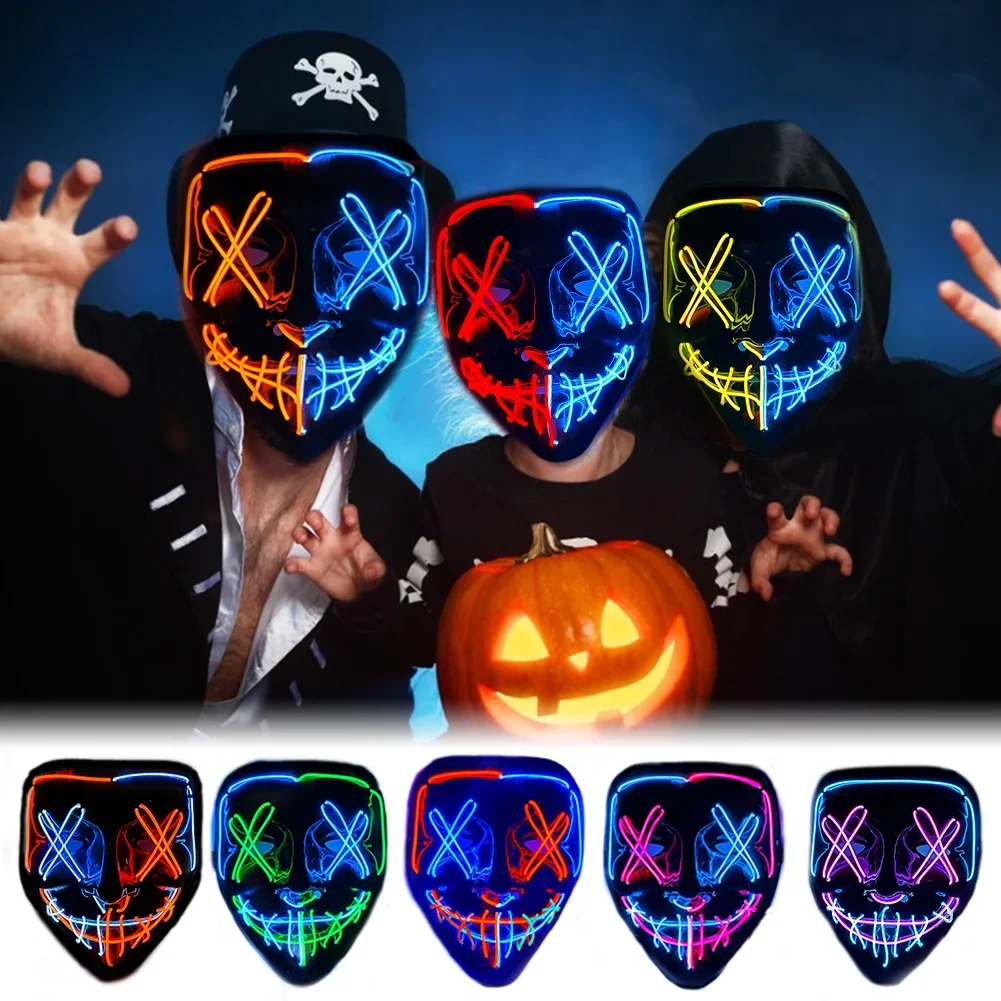 Wireless Halloween Neon LED Mask Party Masks Horror Mask