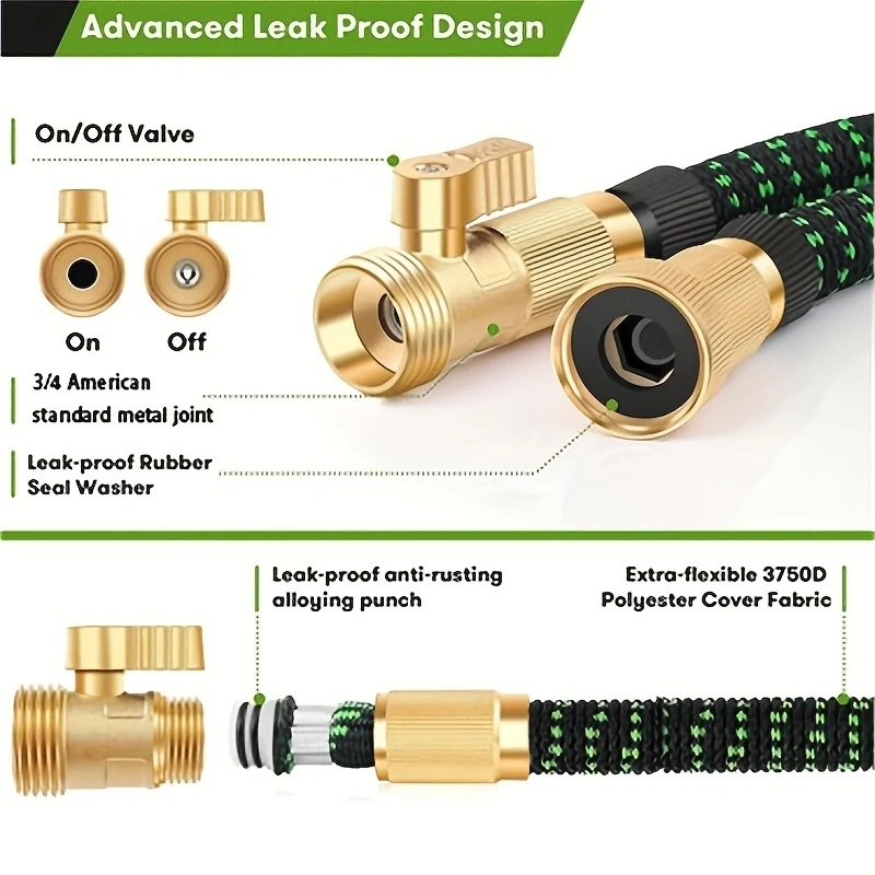 Garden Hose Expandable Magic Hose For Garden Watering And Cleaning, 3/4 ", Connector, Sprinkler Head, Watering Device, Spraye specifications