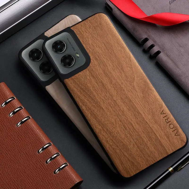 Bamboo Wood Pattern Leather Back Case