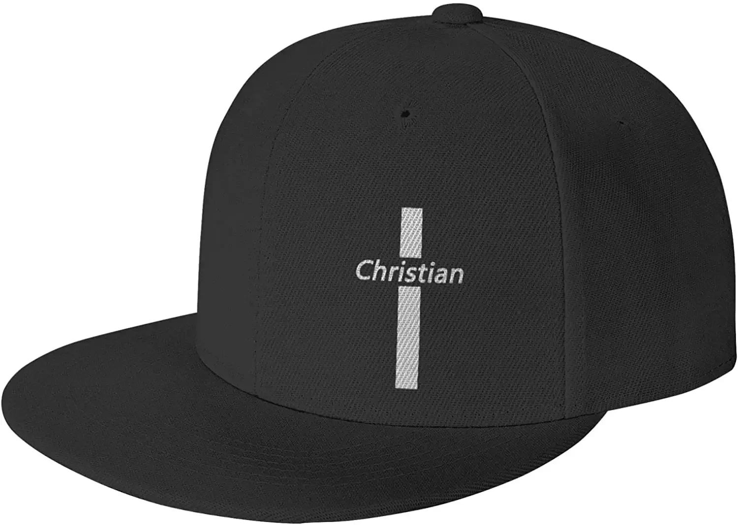 Jesus The Way Truth Life Baseball Cap – 3D Printed Adjustable Snapback, Black, Unisex Flat Bill Hat - View #6