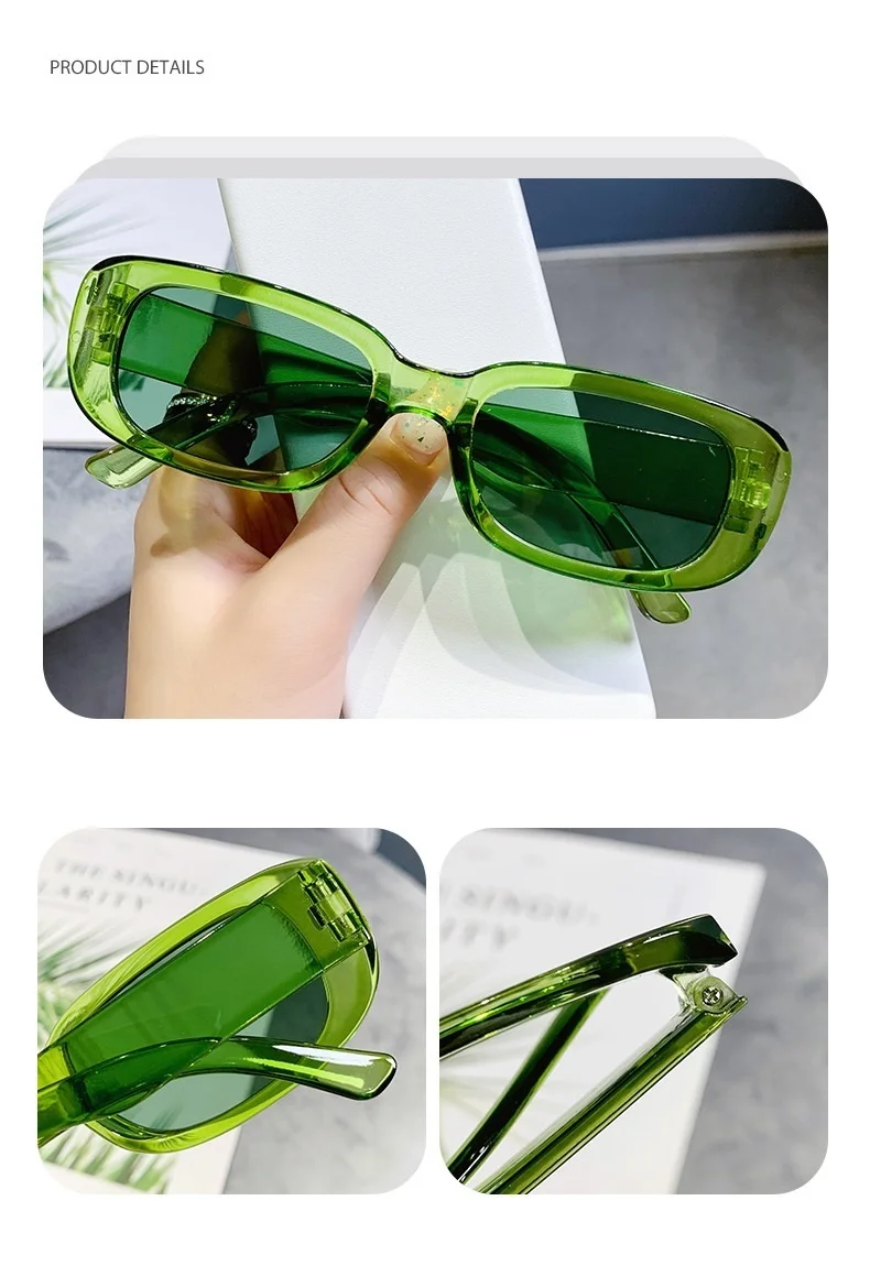 Elegant Women's Rectangular Sunglasses Vintage Style Eyewear_voghion.com