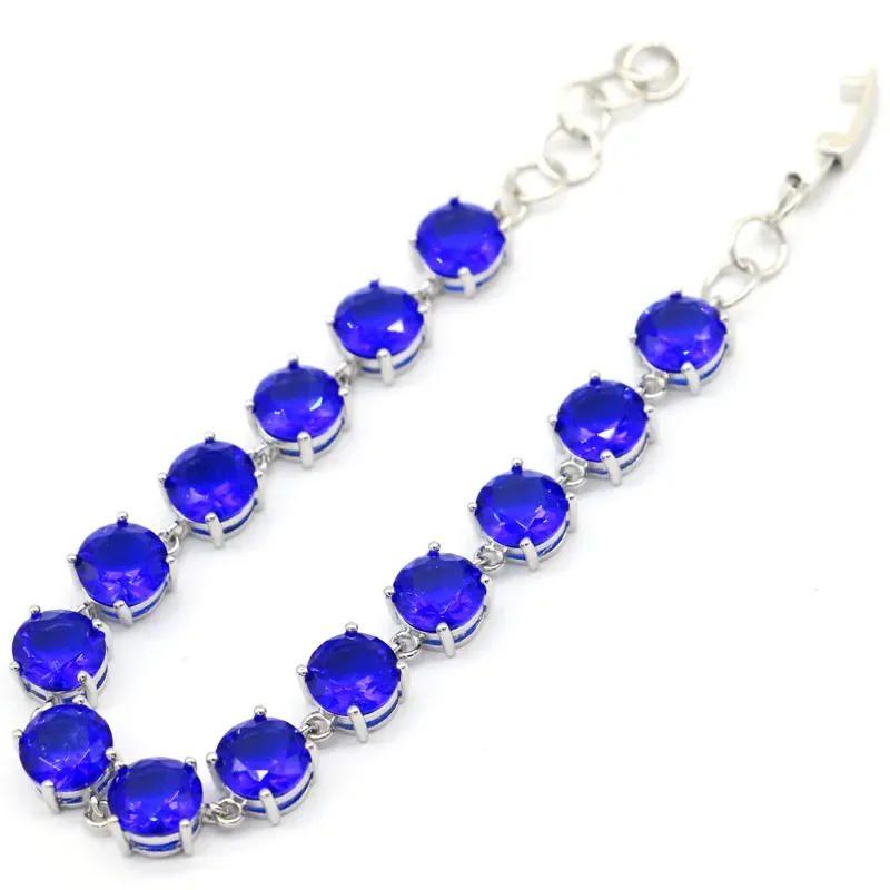14g 925 SOLID STERLING SILVER Customized BRACELET Gorgeous Violet Tanzanite Pink Morganite Raspberry Rhodolite Garnet Ladies Par