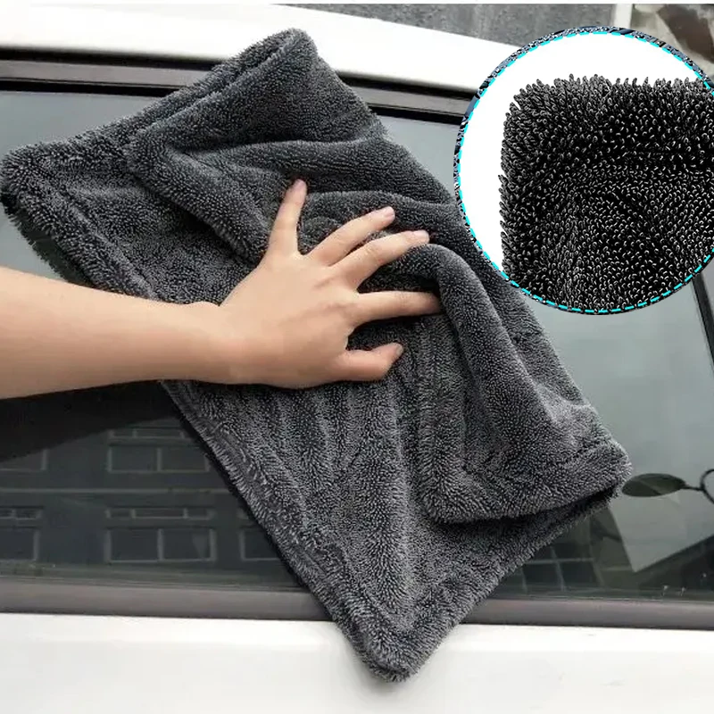 마이크로화이버 세차 타월 두꺼운 부드러운 양면 클린 타월 디테일링 빠른 건조 흡수 천 자동차 청소 도구