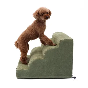 High Density Foam Dog Stairs 3 Step Non Slip Pet Steps for Senior Injured Dogs with Joint Pain Portable Ramp Ladder
