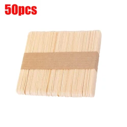 Natural Wooden Popsicle Sticks for Ice Cream and Crafts (50-Pack) (50pc)