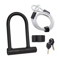 Bike U Lock Heavy Duty Bike Lock Bicycle U Lock Security Cable with Sturdy Mounting Bracket for Bicycle Motorcycle and More