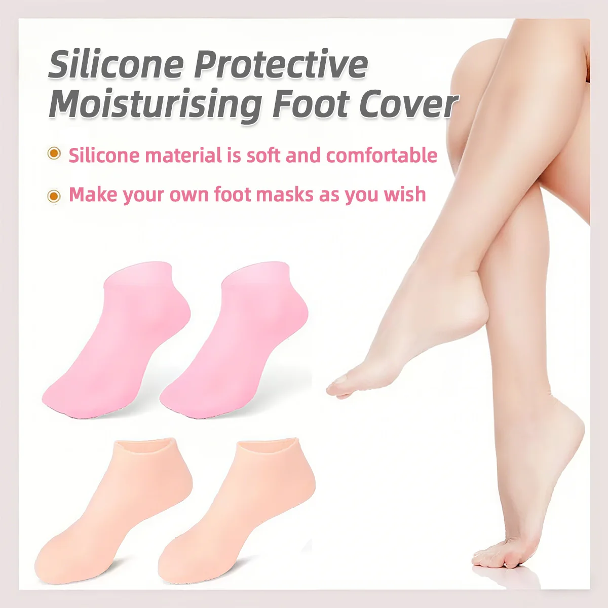 Silicone Moisturizing Foot Socks Dry and Cracked Foot Care Artifact Massage Gel Anti Crack Moisturizing Home Essential