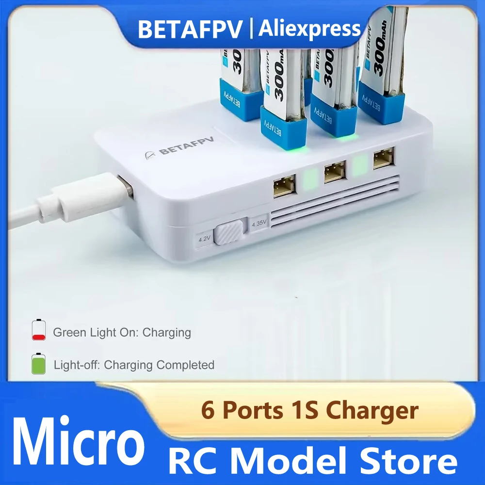 Chargeur Batterie Drone 6 Ports 1S PH2.0/BT2.0 30W Type-C